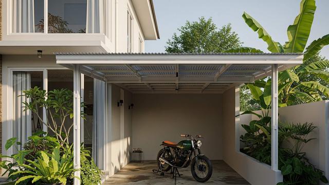 10 Ide Garasi Motor Sederhana di Samping Rumah, Minimalis, Aman, dan ...