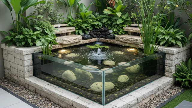 Desain Kolam Ikan Batu Alam Kecil/ Ilustrasi AI