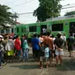 KRL tabrak bus transjakarta (Twitter TMC Polda Metro Jaya)