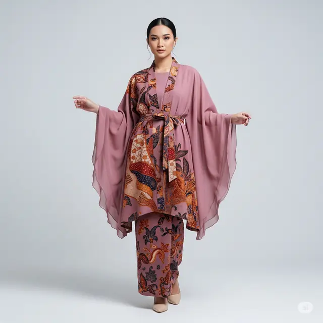 Model Batik Wanita Layer Chiffon.