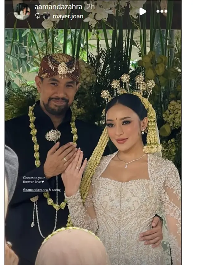 6 Potret Pernikahan Amanda Zahra dengan Adli, Tampil Anggun Pakai Kebaya Putih
