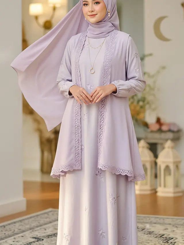 9 Model Gamis Rompi Lepas Tren Lebaran 2026, Tampil Modis di Hari Raya