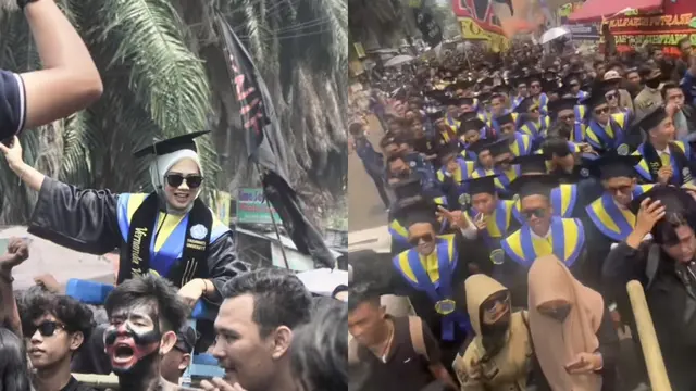 Aksi Wisudawan Wanita Diarak Bak Ratu