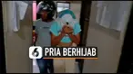 Polisi Ternate menangkap pria yang diduga kerap mencuri handphone dan barang berharga dengan menggunakan pakaian wanita lengkap dengan hijab dan cadar.