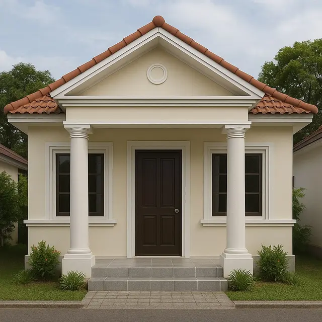 Inspirasi Rumah Sederhana dengan Pilar Klasik