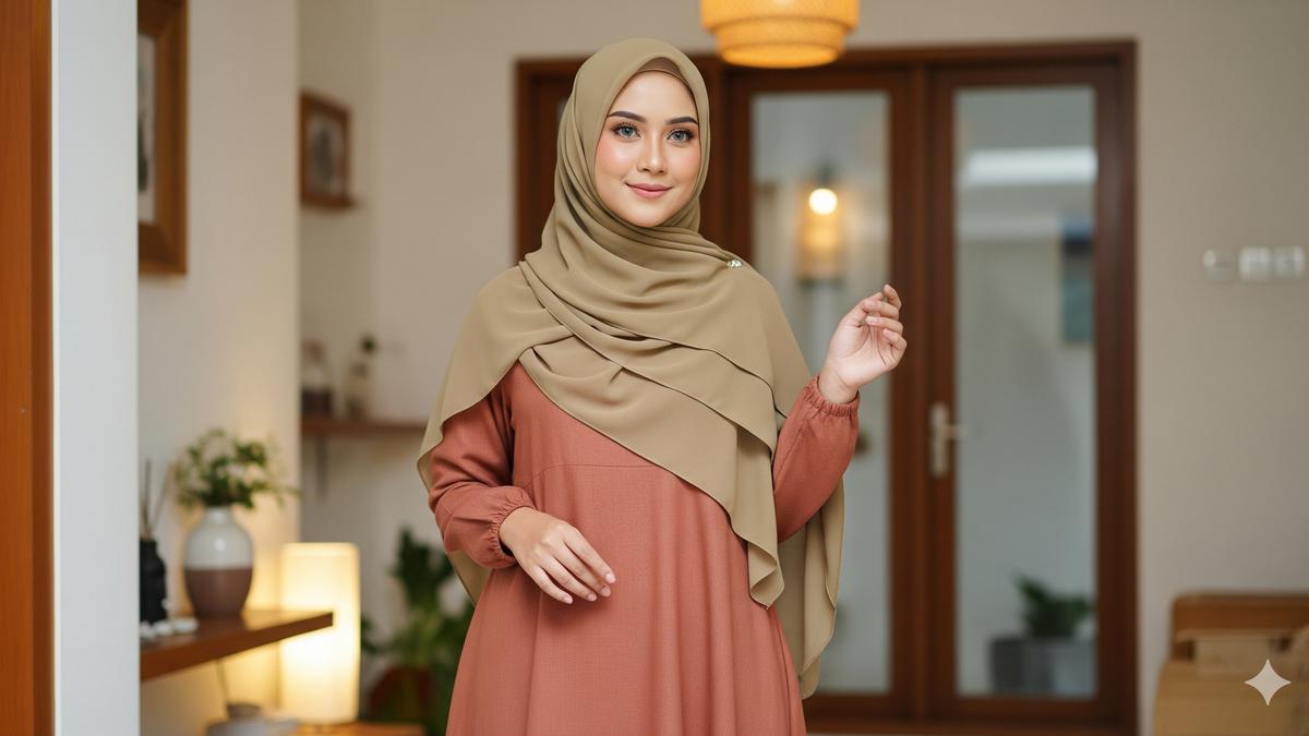 7 Gamis A-Line dengan Khimar Layer, Bikin Penampilan Makin Modern dan Menawan di 2025