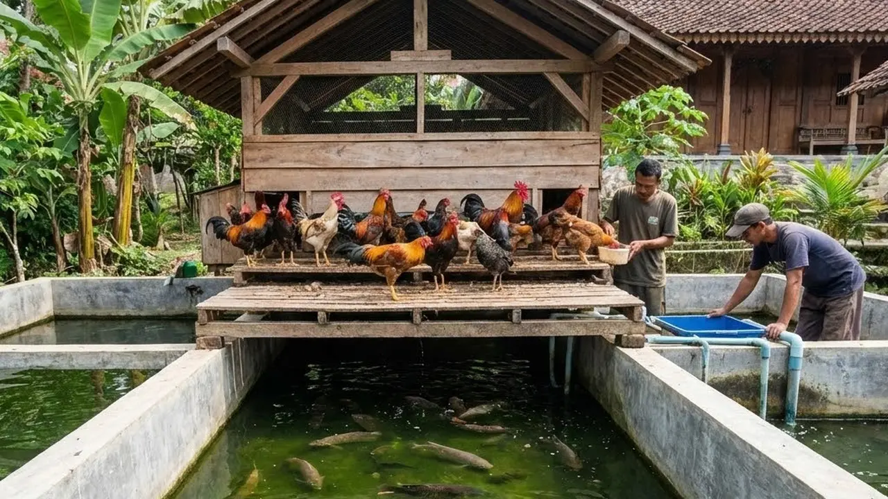 Ide Usaha Ternak Ayam dan Ikan Terpadu Satu Lahan