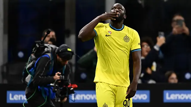 Selebrasi Romelu Lukaku saat Inter menghajar Sassuolo di Liga Italia