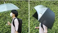 Perusahaan di Jepang mengeluarkan payung canggih untuk menutupi ransel agar tetap kering saat hujan. (Dok Thanko/Muhammad Thoifur)