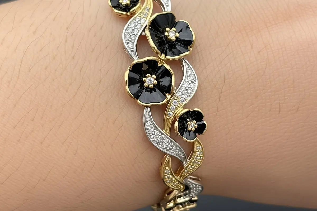 Gelang Kombinasi Emas Putih & Kuning