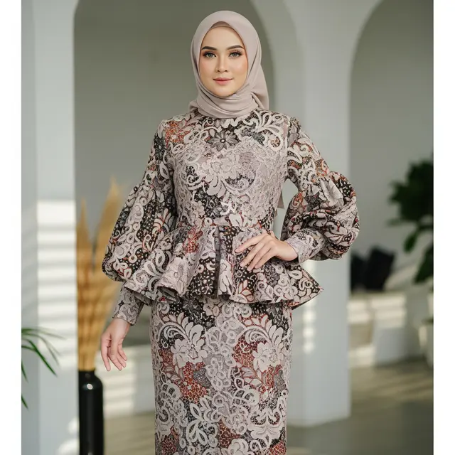Gamis Batik Brokat Kekinian untuk Tren 2026 (Gemini AI)