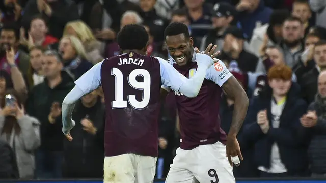 Jhon Duran mencetak gol untuk Aston Villa pada laga melawan Bayern Munchen di Liga Champions (c) AP Photo/Rui Vieira