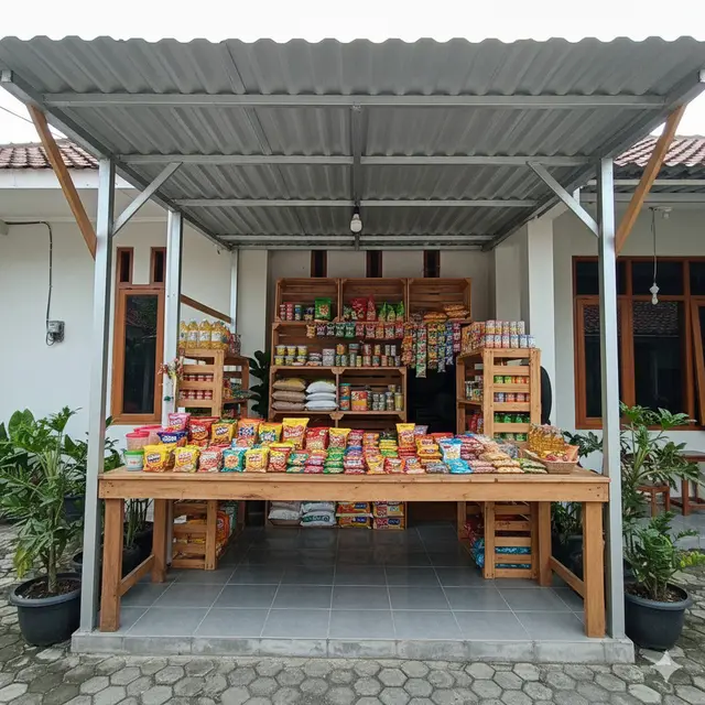 Inspirasi Warung Sembako Terbuka di Teras Rumah yang Hemat Tempat