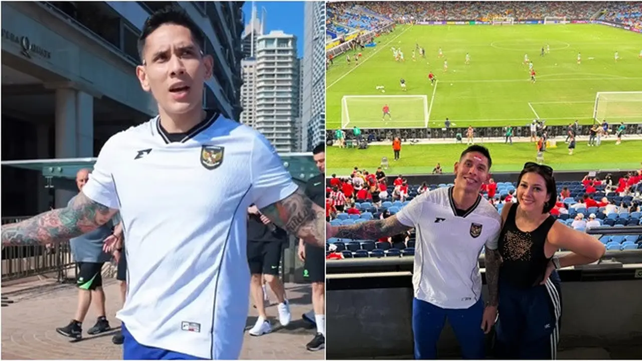 6 Potret Ganindra Bimo Nonton Timnas di Australia, Heboh Bareng Suporter Indonesia