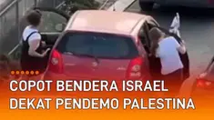 Konflik Israel dan Palestina belum kunjung usai. Tak ayal pendukung masing-masing dua negara kerap bersebrangan. Seperti momen berikut ini yang terekam kamera warga.