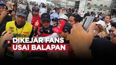 Berita video, para pembalap MotoGP diserbu fans usai balapan di Sirkuit Mandalika