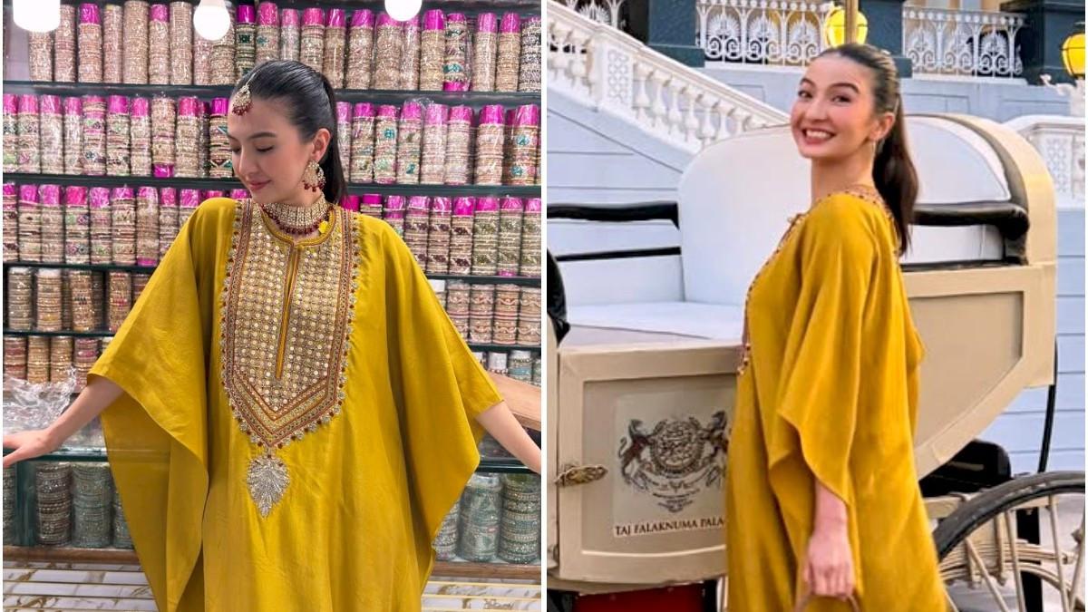 6 Pesona Raline Shah Jelajahi India, Tampil Anggun dengan Dress Mustard dan Maang Tikka Tradisional