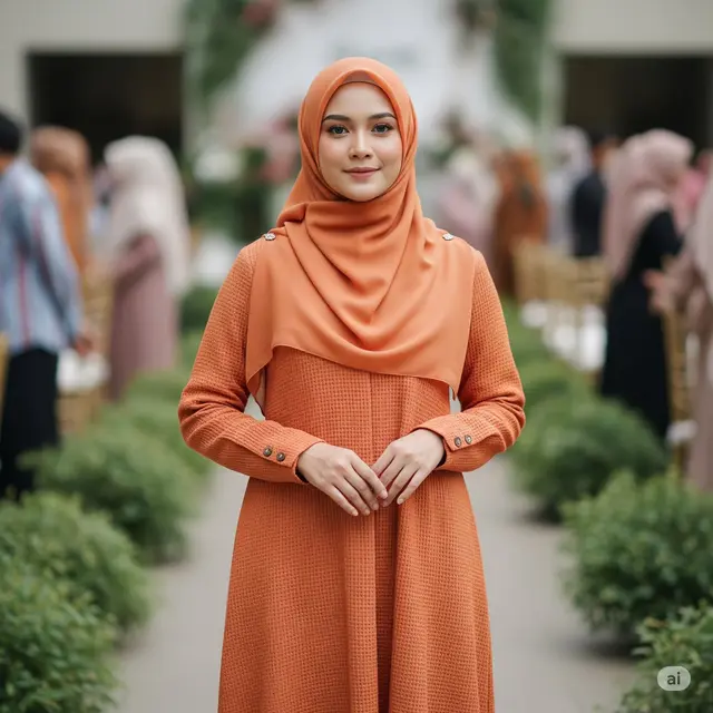Model Baju Kondangan Gamis Elegan 2025. Foto: Gemini