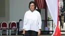 Menteri Keuangan pada Kabinet Kerja Jilid I Sri Mulyani tiba di Istana Negara, Jakarta, Selasa (22/10/2019). Dalam keterangannya, Sri Mulyani menyatakan dirinya diminta untuk tetap menjabat sebagai Menteri Keuangan dalam Kabinet Jokowi Jilid II. (Liputan6.com/Angga Yuniar)