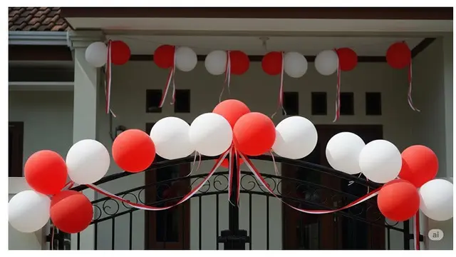 10 Potret Dekorasi Teras Rumah untuk Meriahkan HUT RI, Bernuansa Merah Putih