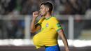 Pada babak kedua, aksi Bruno Guimareas dan brace Richarlison menyempurnakan kemenangan yang didapat Brasil. (AP/Juan Karita)