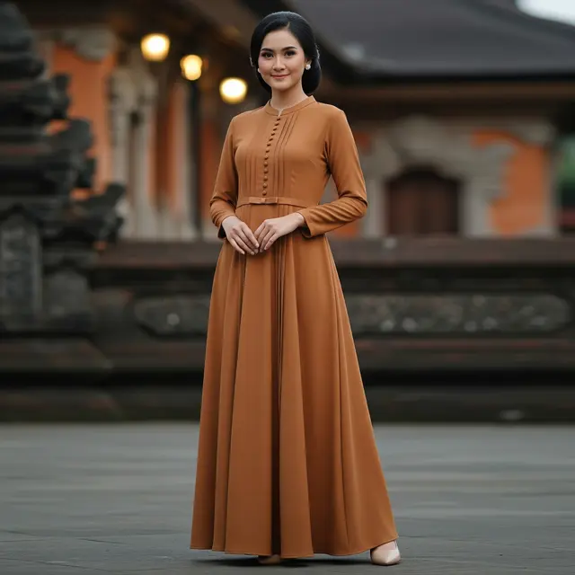 Gamis Mauve & Mocha yang Diprediksi Menjadi Tren 2026 (Image by Gemini AI)