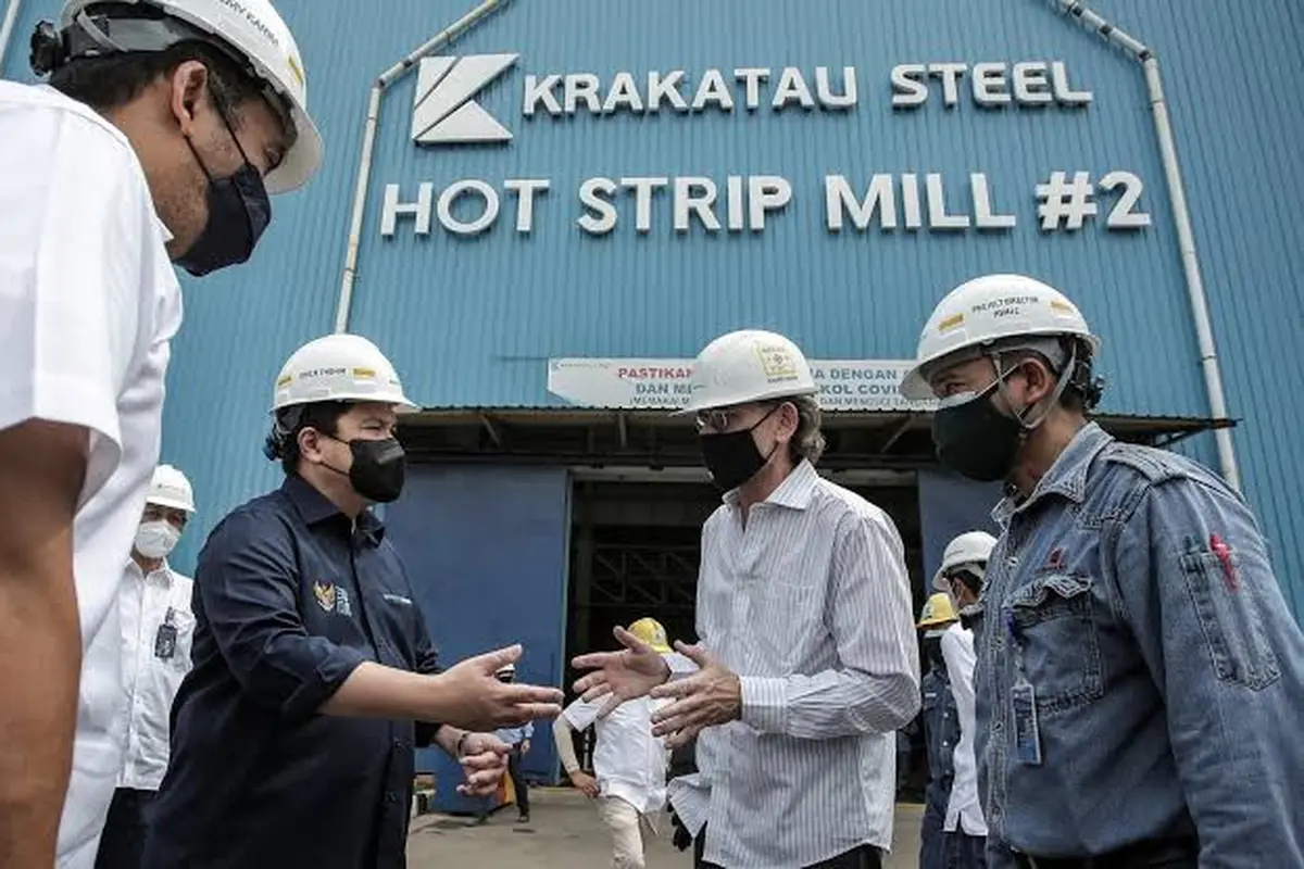 Menteri BUMNRI Erick Thohir mengatakan sukses merestrukturisasi dan transformasi keuangan PT Krakatau Steel Tbk.