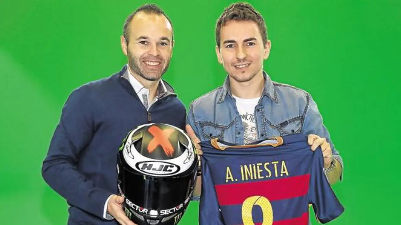 Andres Iniesta dan Jorge Lorenzo