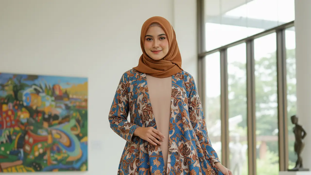 Gamis Batik Cardigan Terbaru 2025