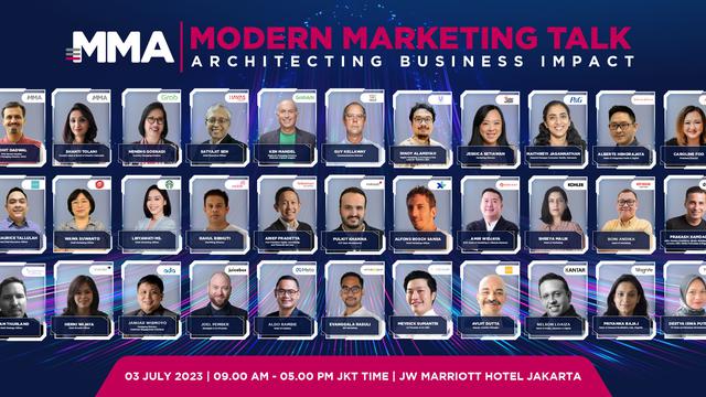 MMA Global Indonesia menghadirkan Modern Marketing Talk 2023 yang akan diselenggarakan pada tanggal 3 Juli, di JW Marriott Hotel Jakarta mulai pukul 09.00 pagi hingga 05.00 sore. (Dok MMA)