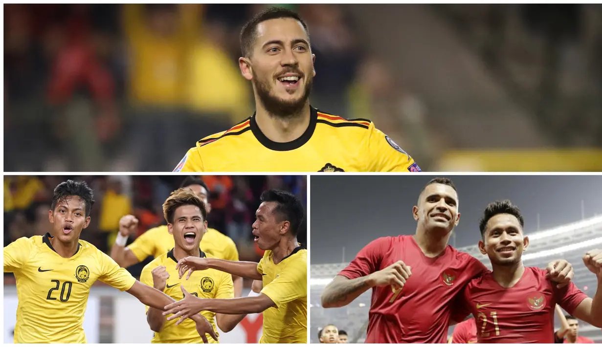 FIFA per Jumat (14/6/2019) merilis ranking terbaru untuk timnas putra. Ranking terbaru muncul setelah FIFA Matchday pada 3-11 Juni 2019, terlewati. Belgia tetap berada di puncak, Indonesia mengalami turun peringkat dan dilewati oleh Malaysia. (Photo Collage)