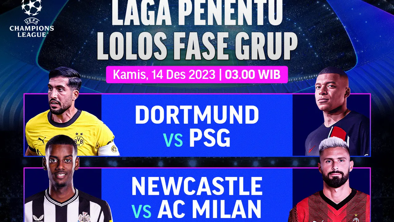 Jadwal dan Live Streaming Liga Champions: Laga Penentu Lolos Fase Grup F di Vidio