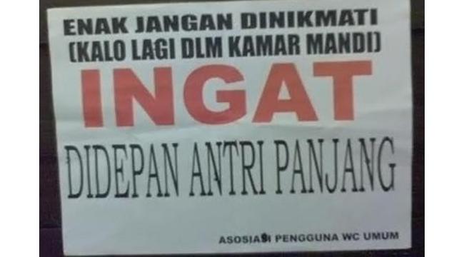 6 Pemberitahuan Kocak di Toilet Umum Ini Bikin Senyum Tipis
