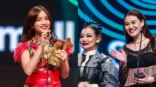 Potret Fuji dan Aaliyah Massaid pada acara Tiktok Awards 2023 (Sumber: Instagram/@tiktokofficialindonesia)