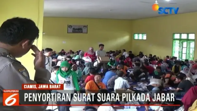 KPUD Kabupaten Ciamis lakukan penyortiran dan pelipatan surat suara untuk Pilkada 2018.