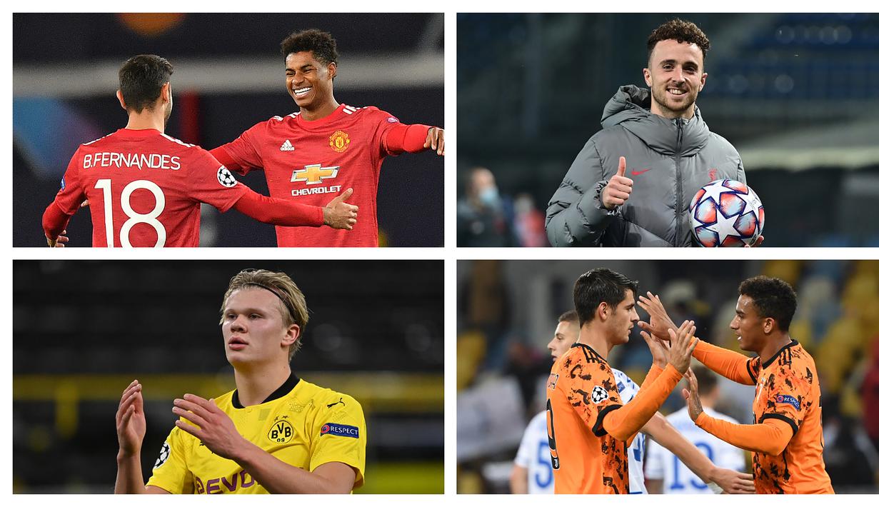 Setelah melewati separuh pertandingan di fase grup Liga Champions 2020/2021, tercatat ada 4 pemain tersubur yang menempati posisi teratas dengan 4 gol dalam daftar pencetak gol terbanyak. Berikut keempat pemain tersebut.