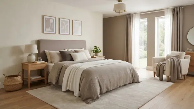 Cream dan Taupe (Coklat Abu) untuk Kamar Tidur