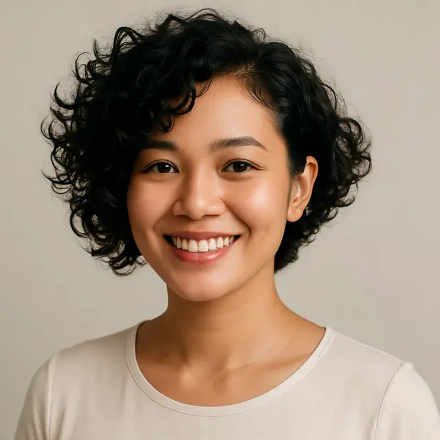 Model Rambut Keriting Gantung Pendek/Ilustrasi AI