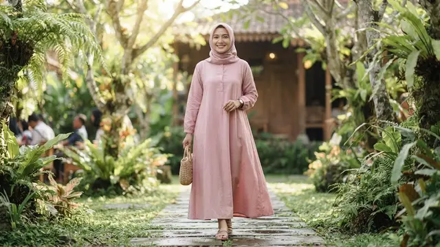 Model Gamis Katun Polos untuk Cuaca Panas yang Nyaman Dipakai Ibu-ibu