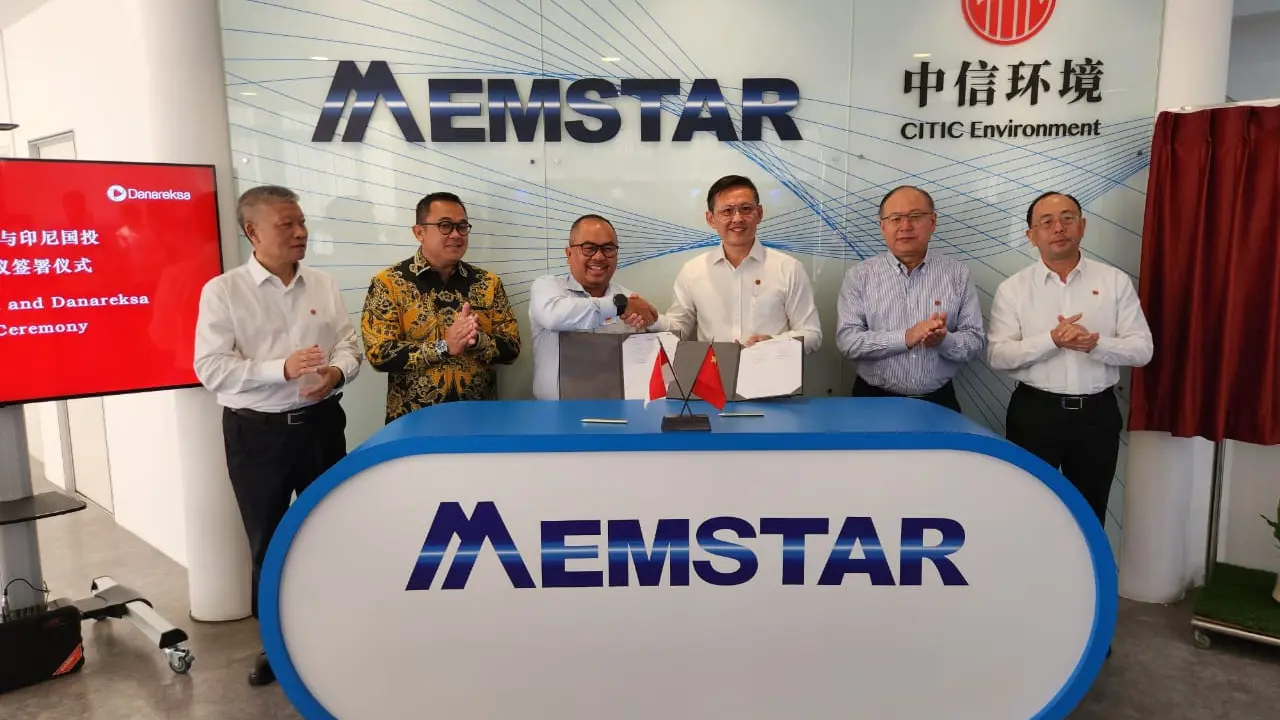 PT Danareksa (Persero) dan PT CITIC Envirotech Indonesia menandatangani head of agreement pengelolaan air limbah bawah tanah pertama di Indonesia. (Dok Danareksa)