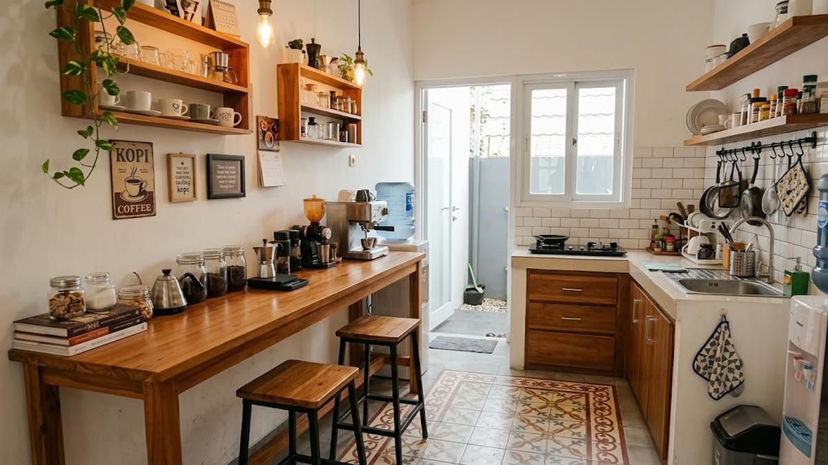 9 Desain Dapur Sederhana untuk yang Suka Ngopi di Rumah, Hangat dan Estetik