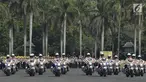 Anggota polisi wanita (Polwan) menaiki motor gede dalam peringatan HUT ke-70 Polwan di Lapangan Monas, Jakarta, Senin (3/9). HUT ke-70 Polwan mengangkat tema "Polwan Promoter Siap Menyukseskan Agenda Kamtibmas 2018 - 2019". (Merdeka.com/Iqbal S. Nugroho)