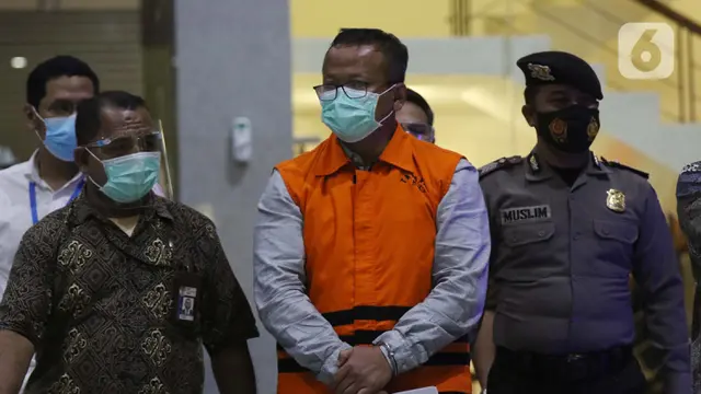 FOTO: Dugaan Suap Penetapan Calon Eksportir Benih Lobster, Menteri Kelautan dan Perikanan Edhy Prabowo Ditahan KPK