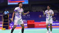 Ganda putra Indonesia, Muhammad Shohibul Fikri/Daniel Marthin, melangkah ke semifinal China Open 2024 setelah melibas wakil Denmark, Rasmus Kjaer/Frederik Sogaard, pada perempat final, Jumat (20/9/2024). (PBSI)