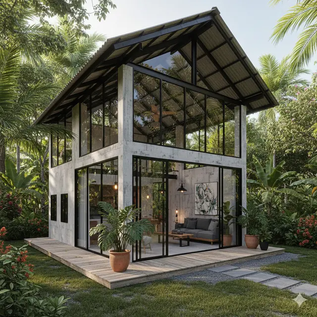 Rumah kecil tapi cantik di desa (Foto: Gemini AI)