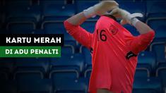 Kiper Irlandia U-17, Jimmy Corcoran mendapatkan kartu merah saat menghadapi Belanda di Piala Eropa U-17 di Inggris.