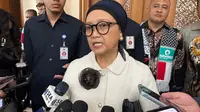 Menteri Luar Negeri RI Retno Marsudi saat ditemui media di Jakarta, Kamis (3/10/2024). (Liputan6.com/Benedikta Miranti)