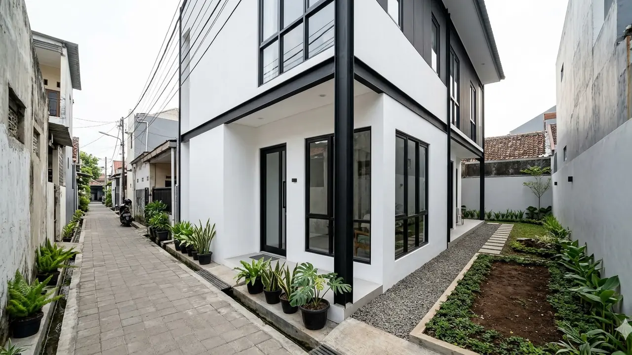 Contoh Rumah di Gang Sempit 2 Meter. Gemini