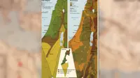Peta Israel yang dirahasiakan pada 1975 (CIA)