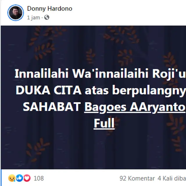 Bagoes AA meninggal dunia